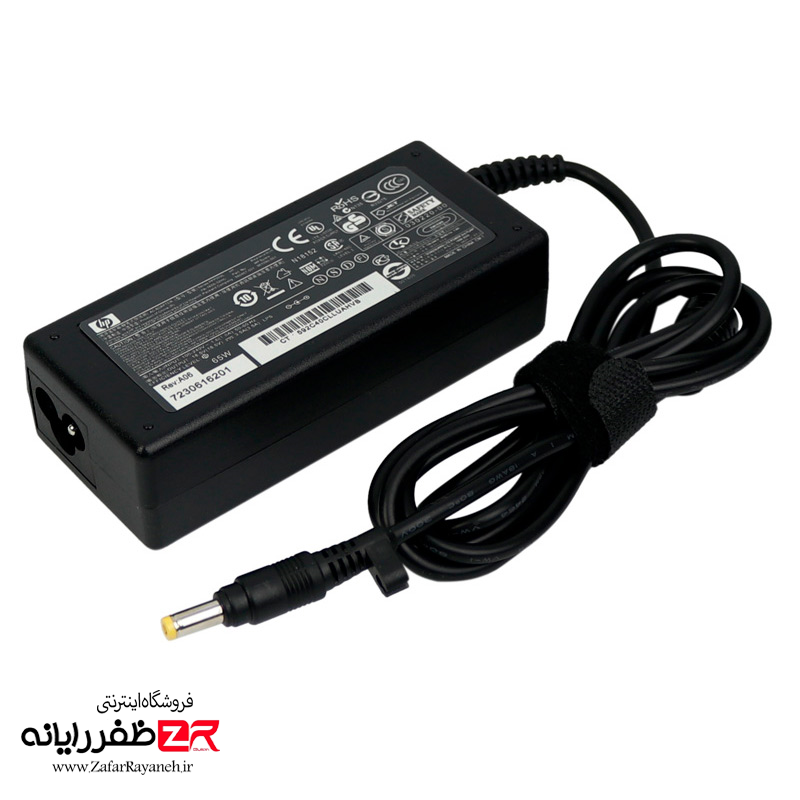 شارژر لپ تاپ اچ پی  HP 18.5V 3.5A سر زرد