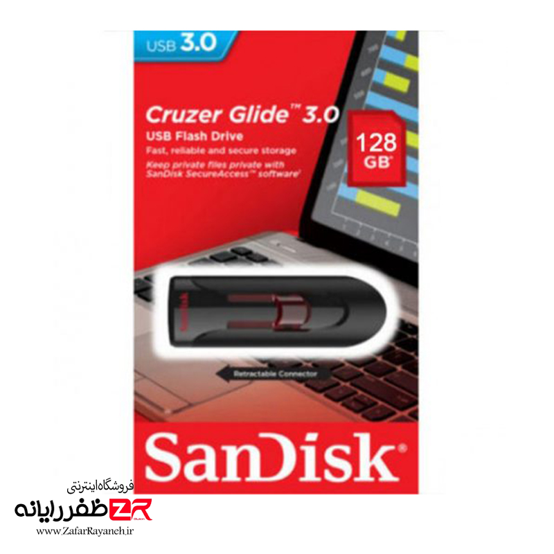 فلش مموری 128 گیگابایت سن دیسک  SanDisk 128GB Cruzer Glide CZ60 USB3