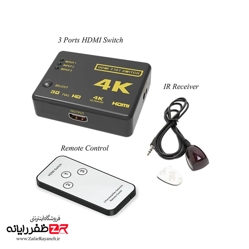 سوییچ 1 به 3 HDMI مدل HDMI 4K Switch